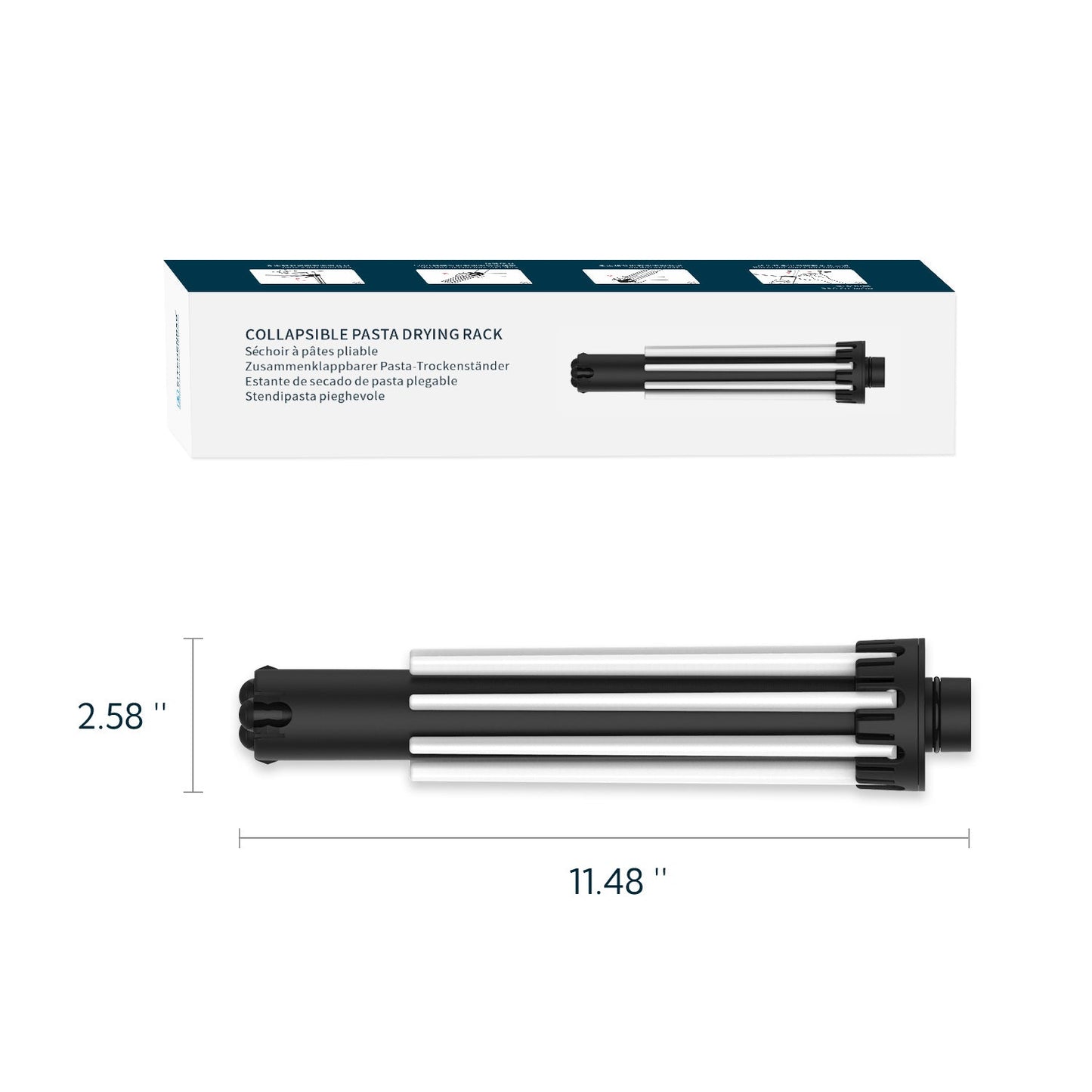 Collapsible Pasta Drying Rack, Compact for Easy Storage, Quick Set up, Foldable Pasta Dryer Rack Spaghetti Noodle Hanger, Detachable for Easy Cleaning, Rotatable Arms, Hold up to 5 lbs