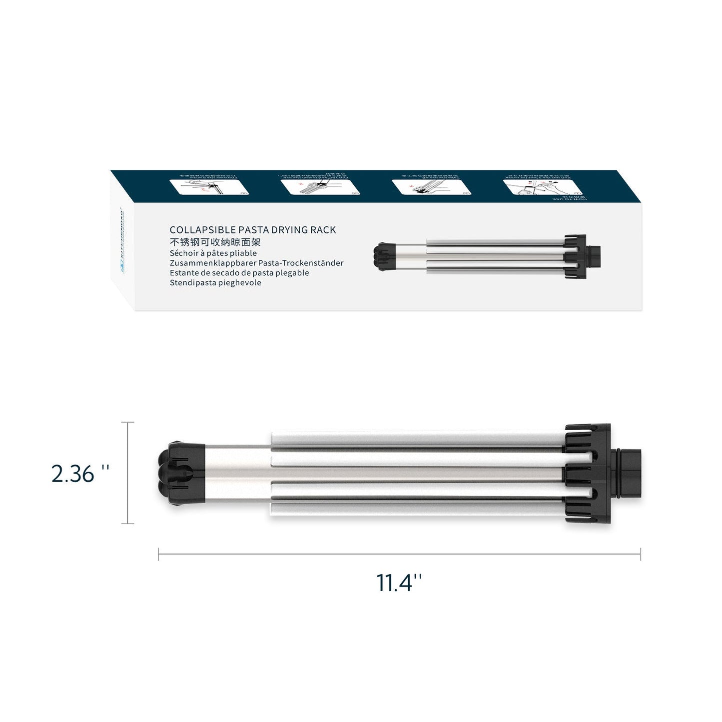 KITCHENDAO Collapsible Pasta Drying Rack, Easy Storage, Quick Set up