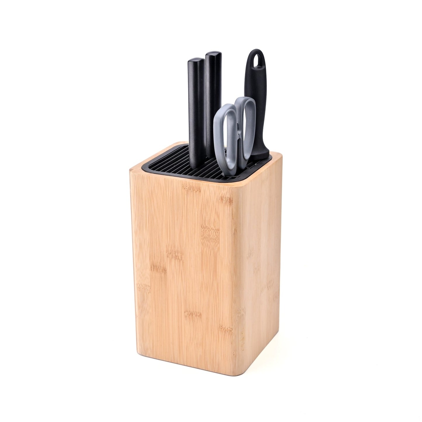 Deluxe Universal Knife Block With Slots Bamboo Knife Holder Basic