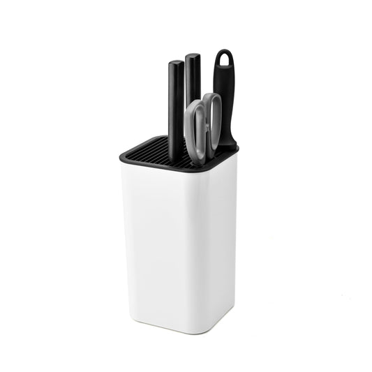 Universal Knife Block With Slots For Scissors And Sharpening Rod Square