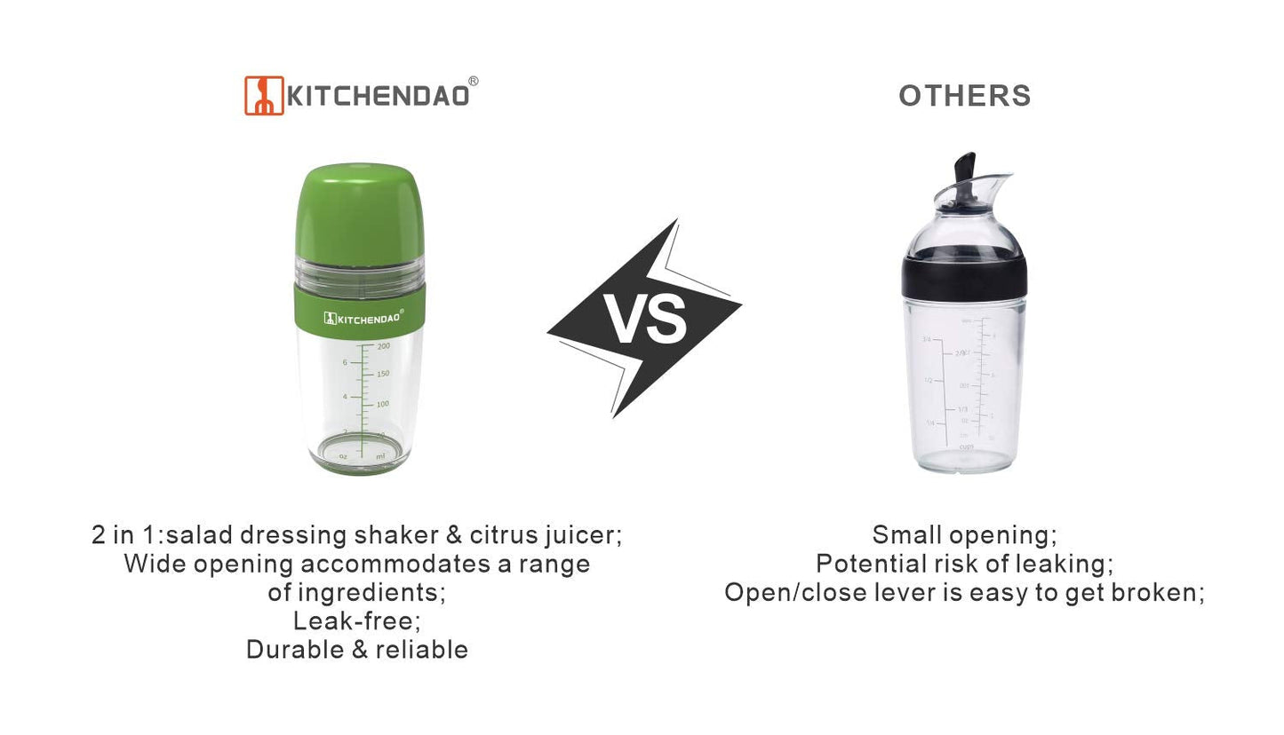 2 in 1 Salad Dressing Shaker With Citrus Juicer Salad Tool 350ML