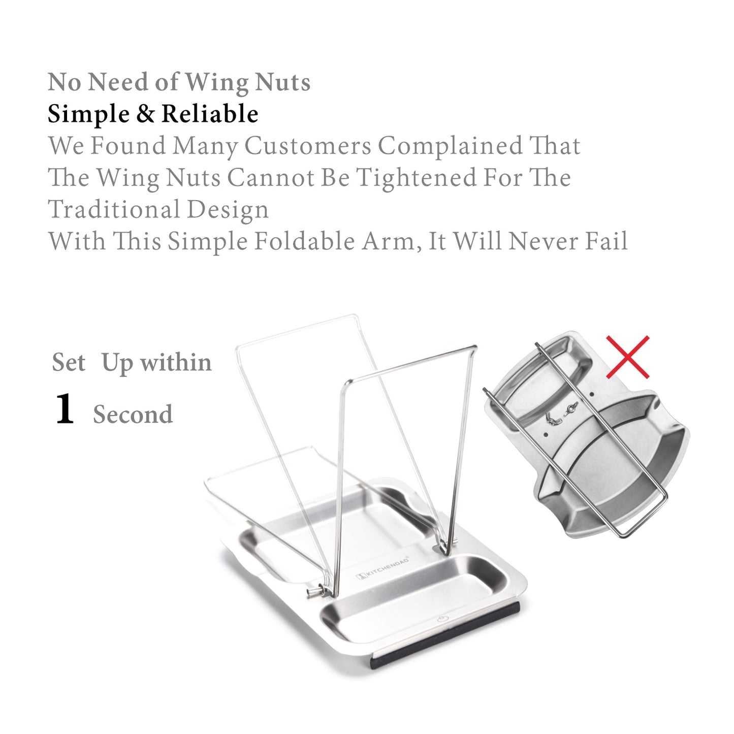 304 S/S Lid And Spoon Rest Foldable Utensils Lid Holder For Easy Storage