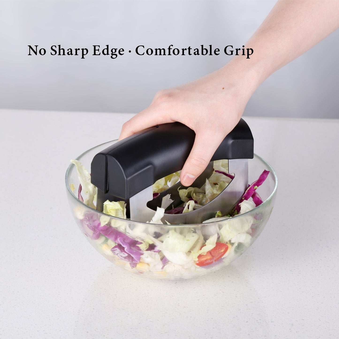 Super Sharp Mezzaluna Salad Chopper Double Blade Mincing Knives