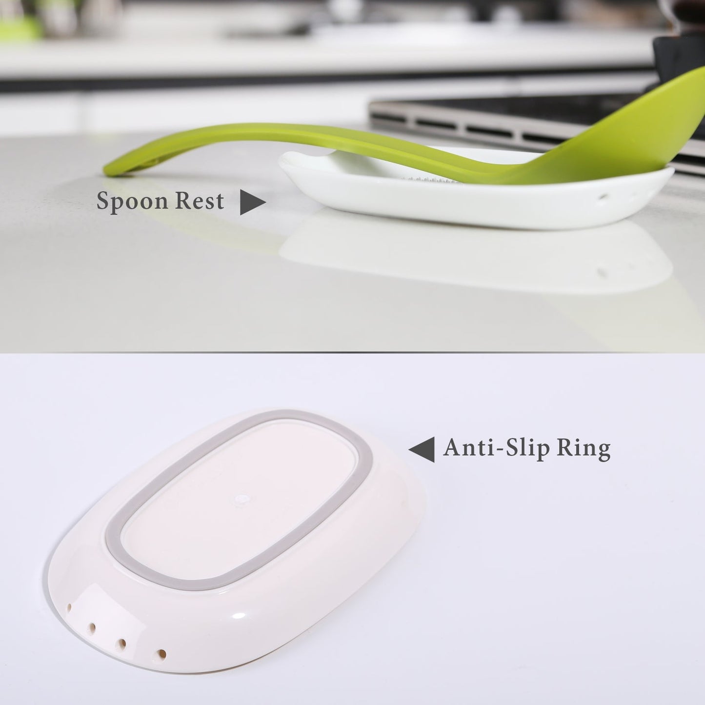 16.5 cm Ceramic Grater Spoon Rest Herb Stripper With Mini Brush