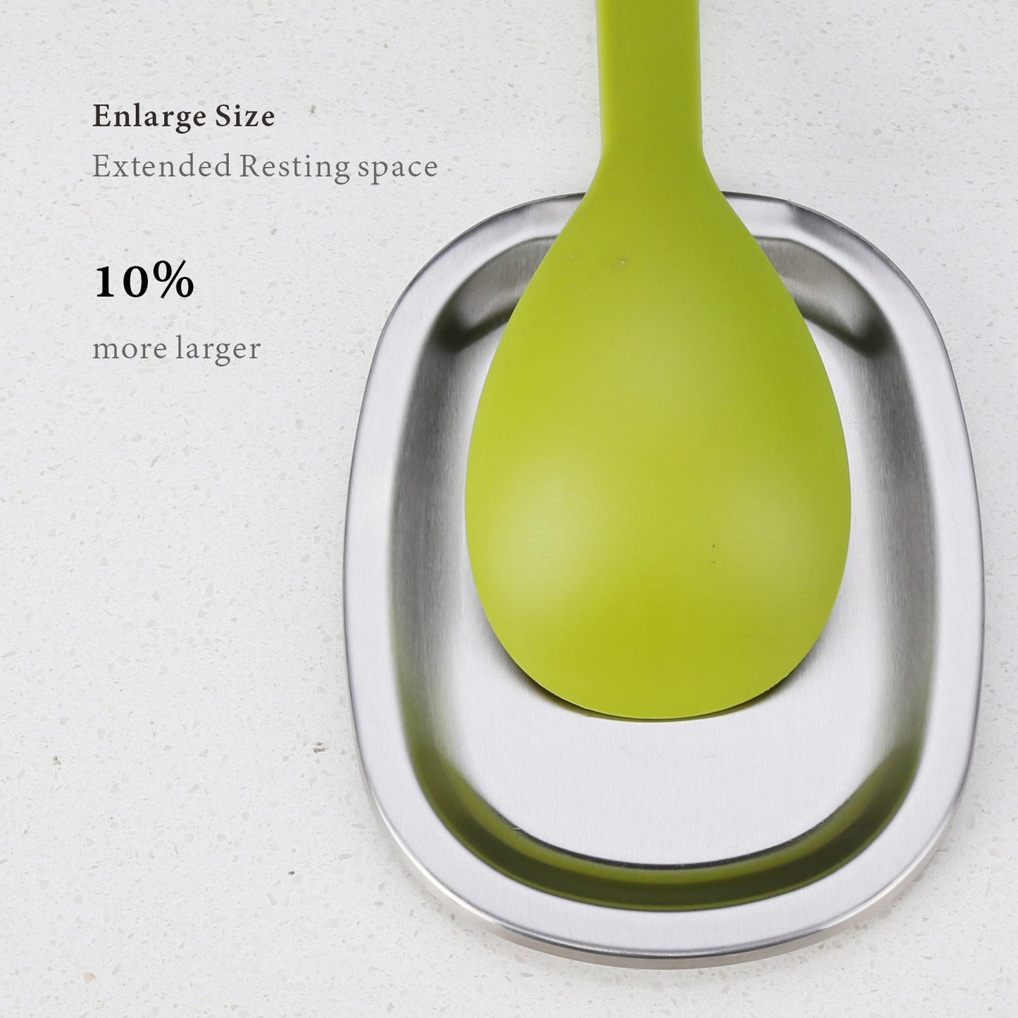 Stainless Steel Spoon Rest With Silicone Anti-slip Pad For Kitchen