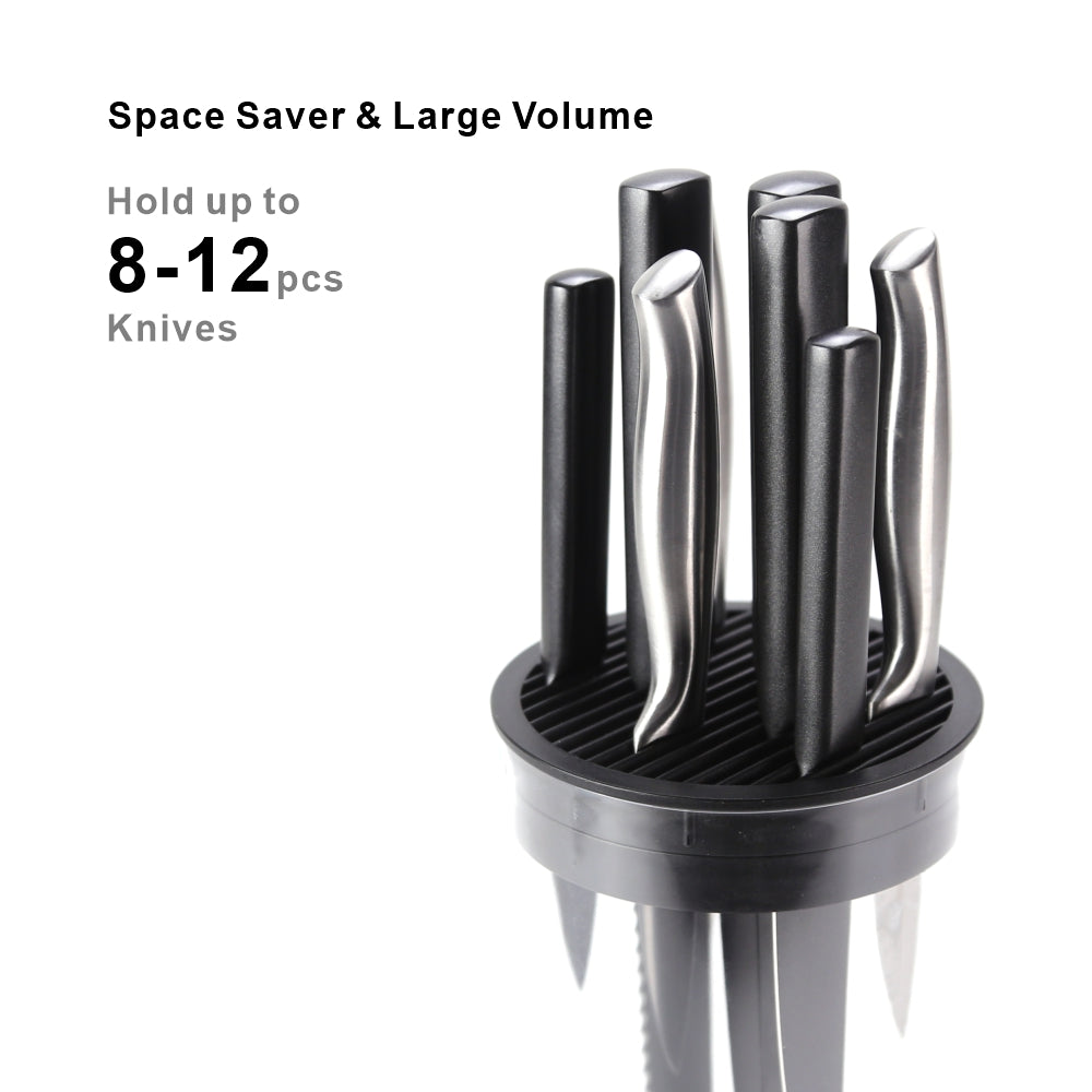 Universal Knife Block knife holder With Scissors Slot Knife Storage With Clear Barrel