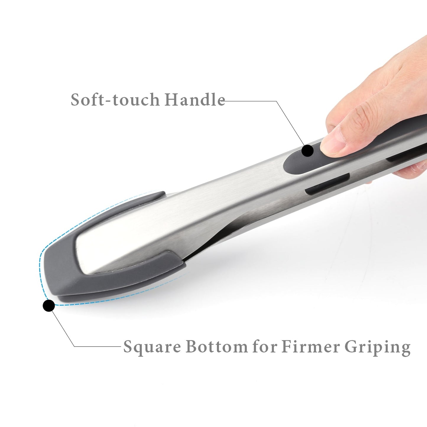 12 Inch One-handed S/S Cooking Tongs With Silicone Heads