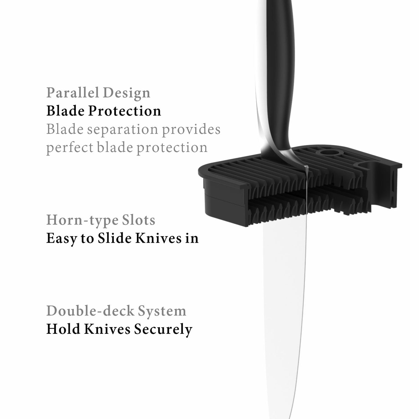 Deluxe Universal Knife Block With Slots Bamboo Knife Holder Basic