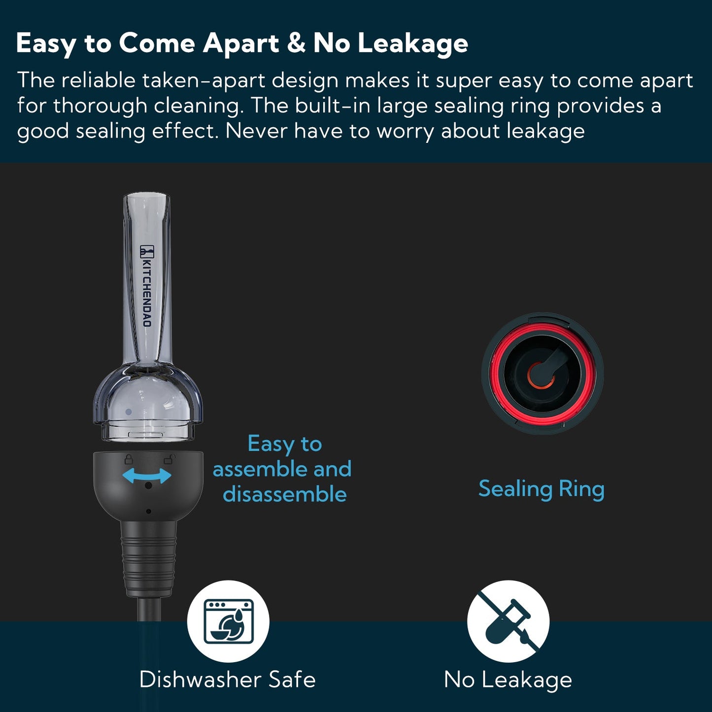 KITCHENDAO Detachable Wine Aerator Pourer - BPA Free Tritan Premium Wine Air Aerator Decanter Spout Dispenser