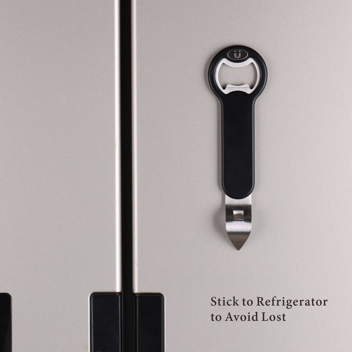 Magnetic Stainless Steel Bottle And Can Opener With Magnetic Cap Catcher