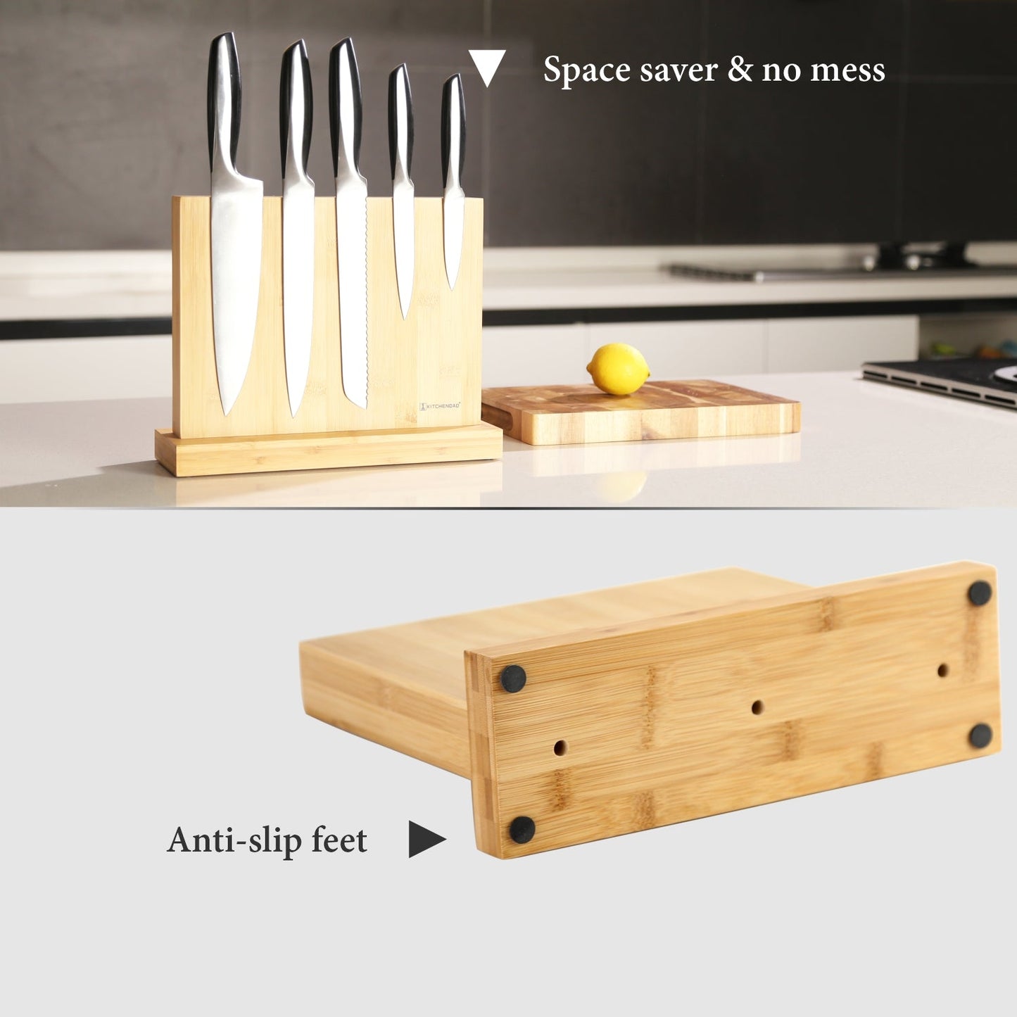 Luxury Magnetic Knife Block Holder Cutlery Display Stand