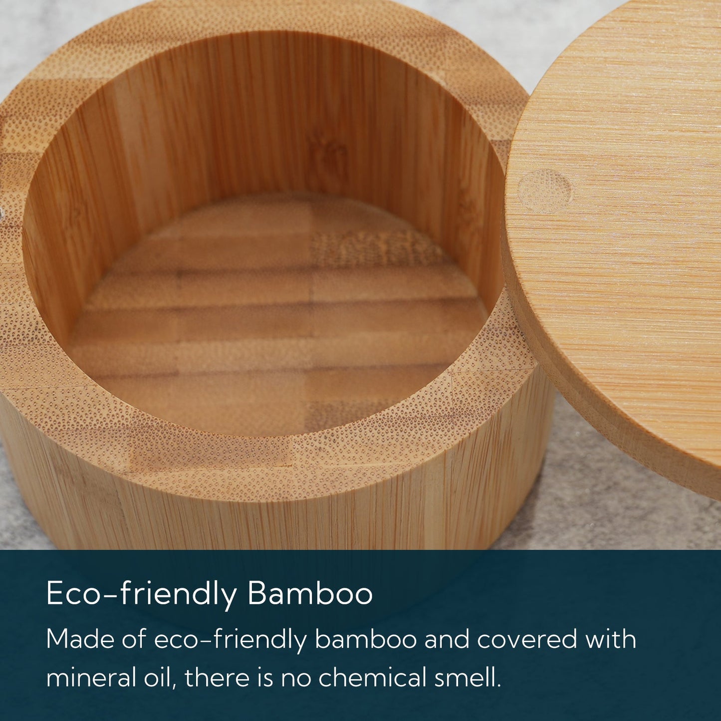 KITCHENDAO Bamboo Salt Cellar Bowl Box，Elegant Kitchen Salt Container Holder with Swivel Magnetic Lid to Store Pepper Spice Bath Salt Sea Salt Herbs or Favorite Seasonings, 6oz