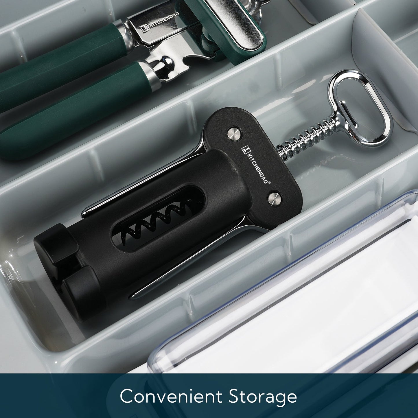 KITCHENDAO 3 in 1 Wing Corkscrew Wine Bottle Opener with Foil Cutter, Built-in Beer Bottle Opener, Multifunctional Wine Opener with Non-Stick Sharp Screw,Easy to Use, Manual Wine Corkscrew