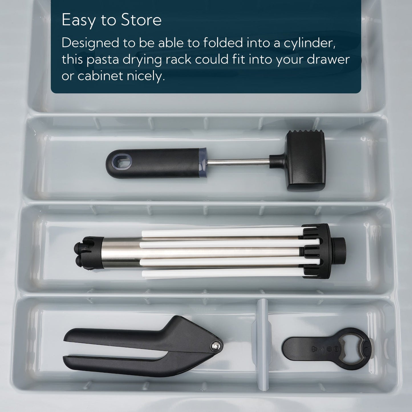 KITCHENDAO Collapsible Pasta Drying Rack, Easy Storage, Quick Set up