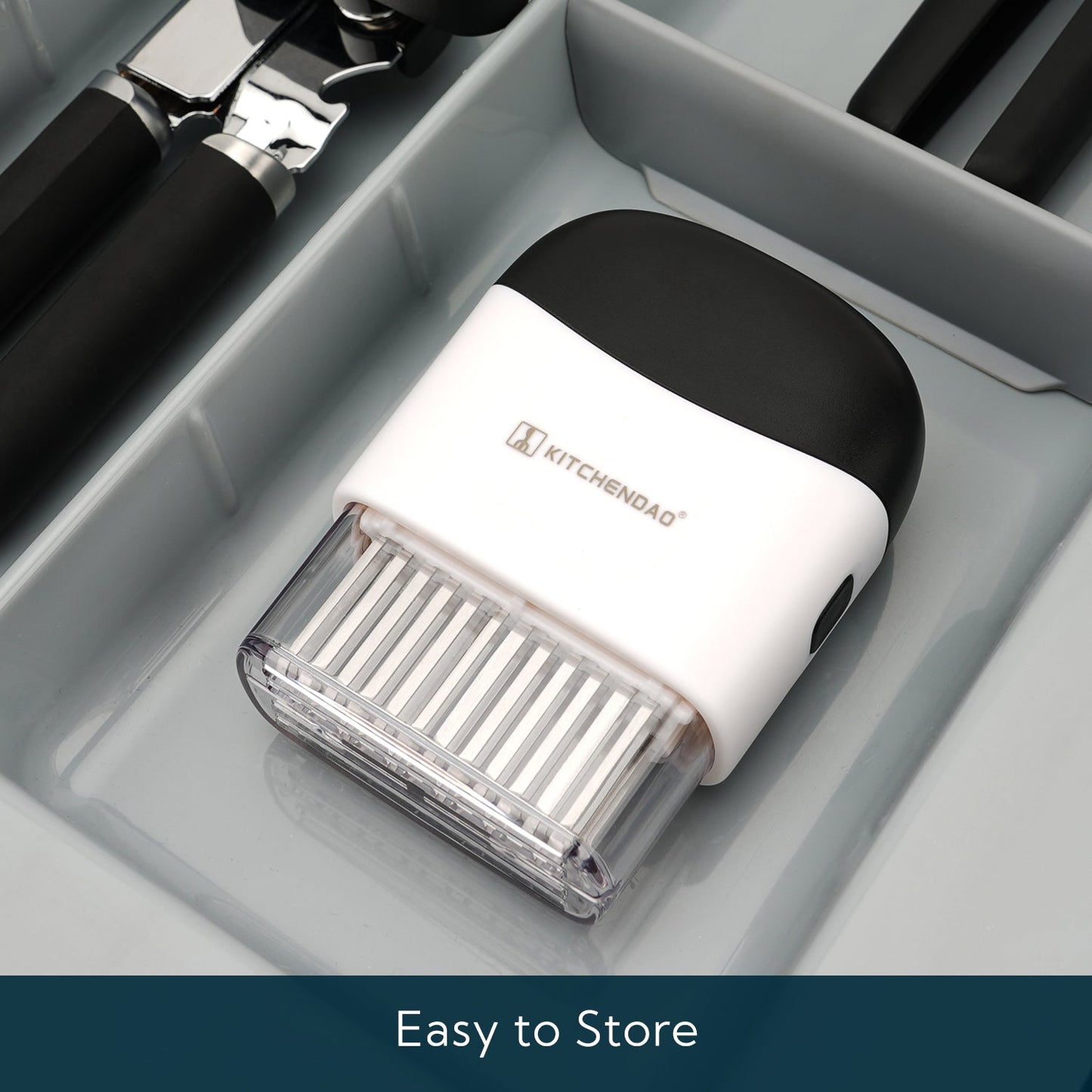 KITCHENDAO Detachable Meat Tenderizer Needle Tool with Safety Lock, Detachable for Easy Cleaning, Dishwasher Safe, 48 Upgraded Stainless Steel Needles, for Tendering Steak Pork Belly Skin Chicken