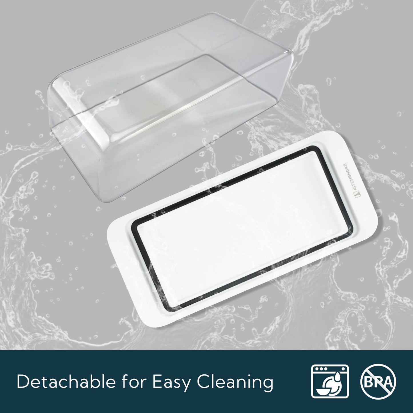 Airtight Butter Dish with Lid for Countertop and Fridge,Large Butter Keeper, Dishwasher Safe, Plastic Butter Holder Tray for 2 Sticks East Coast/West Coast/European Style/Kerrygold Butter