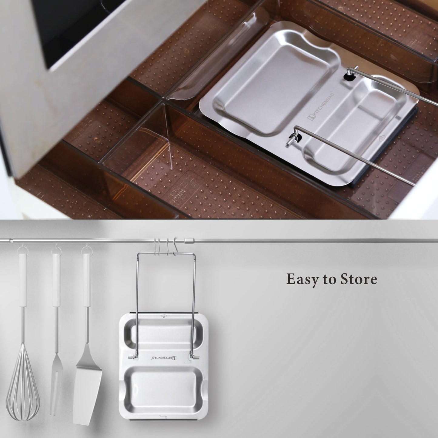 304 S/S Lid And Spoon Rest Foldable Utensils Lid Holder For Easy Storage