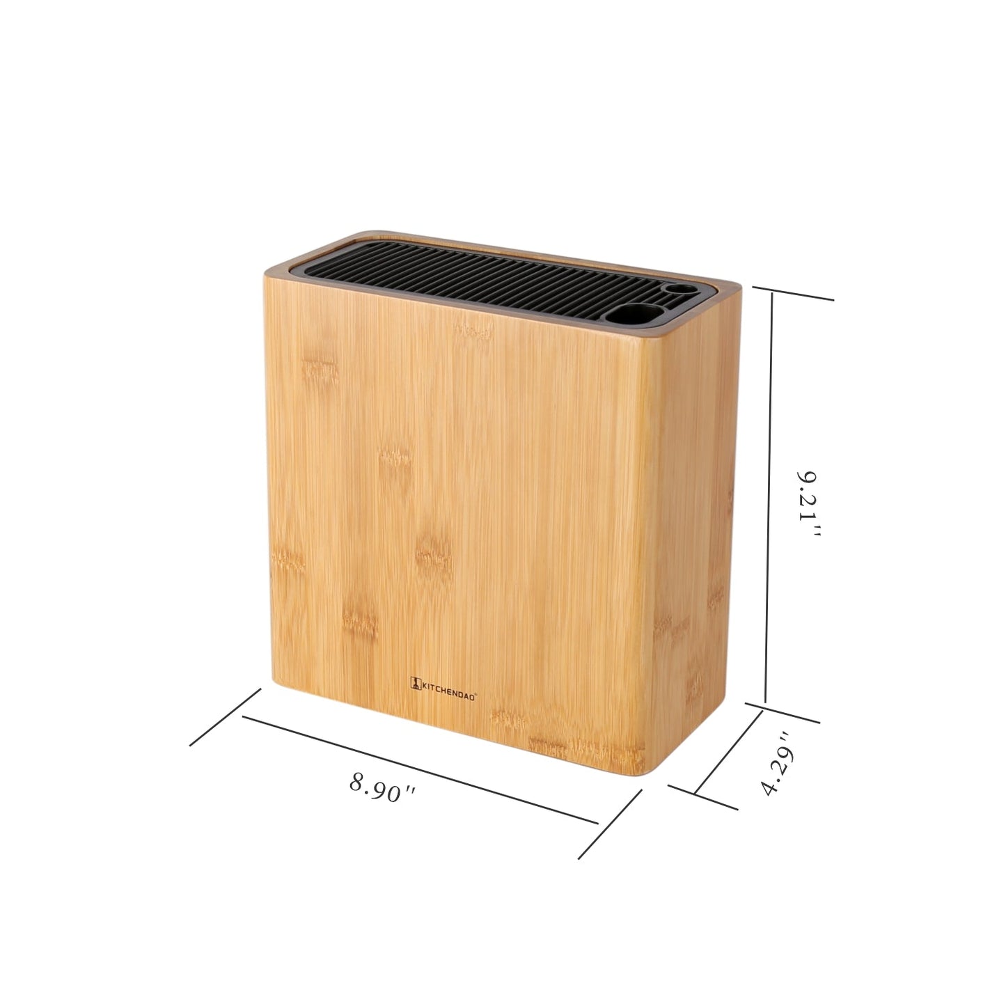 Deluxe Universal Knife Block with Slots Bamboo Knife Holder Rectangular