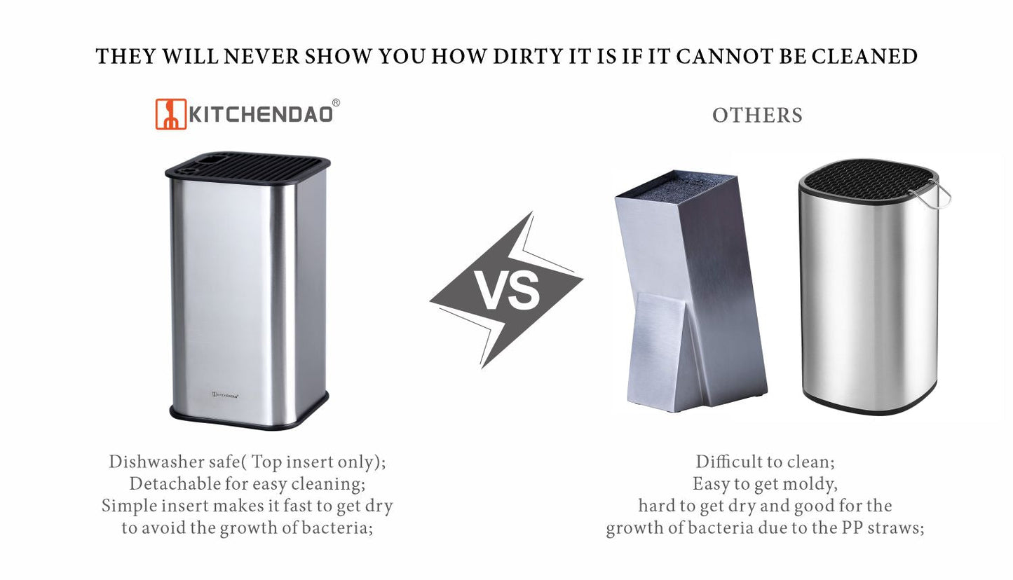 Universal Knife Block With Slots For Scissors And Sharpening Rod Basic